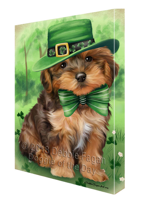 St. Patricks Day Irish Portrait Yorkipoo Dog Canvas Wall Art CVS59799