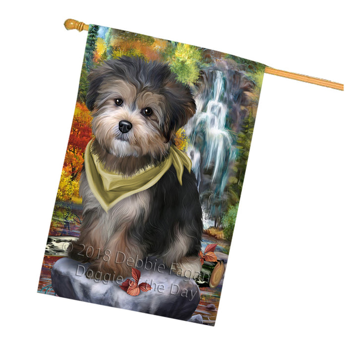 Scenic Waterfall Yorkipoo Dog House Flag FLG50209