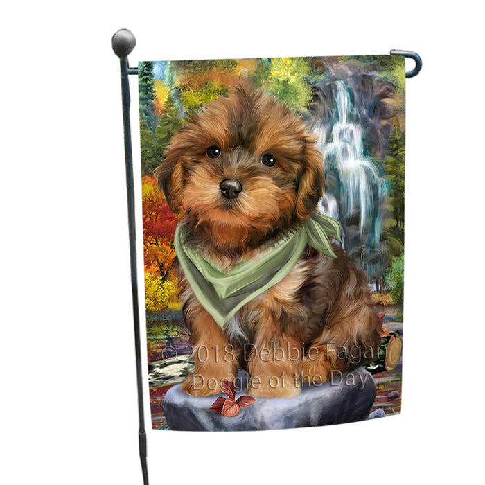 Scenic Waterfall Yorkipoo Dog Garden Flag GFLG50074