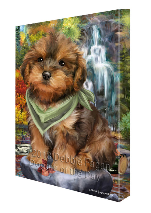 Scenic Waterfall Yorkipoo Dog Canvas Wall Art CVS67957