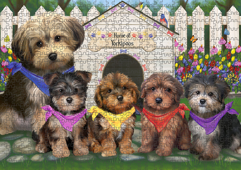 Spring Dog House Yorkipoos Dog Puzzle with Photo Tin PUZL54123