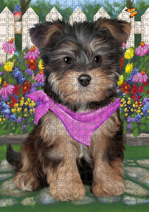 Spring Floral Yorkipoo Dog Puzzle with Photo Tin PUZL54276