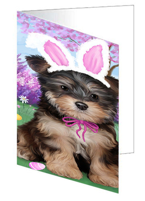 Yorkipoo Dog Easter Holiday Handmade Artwork Assorted Pets Greeting Cards and Note Cards with Envelopes for All Occasions and Holiday Seasons GCD51935