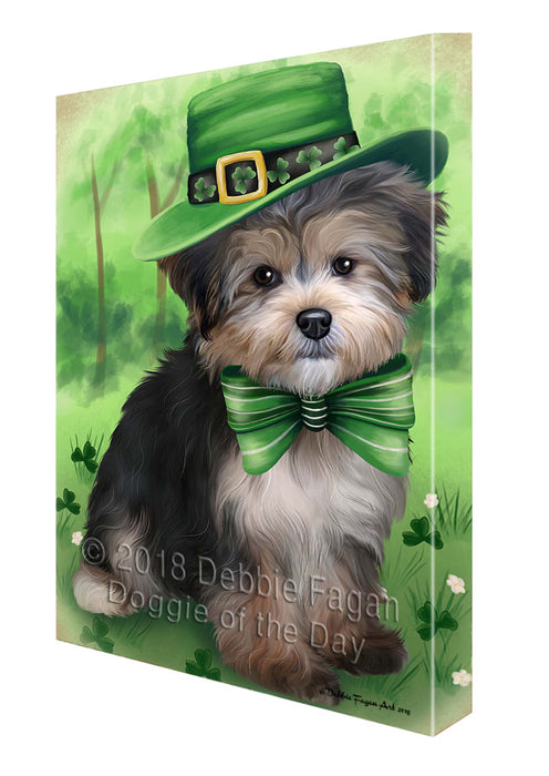 St. Patricks Day Irish Portrait Yorkipoo Dog Canvas Wall Art CVS59817