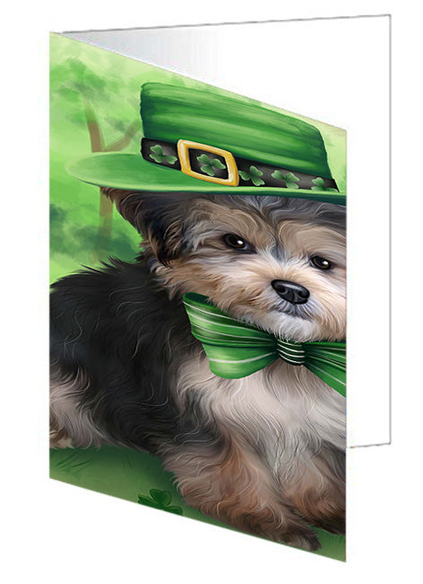 St. Patricks Day Irish Portrait Yorkipoo Dog Handmade Artwork Assorted Pets Greeting Cards and Note Cards with Envelopes for All Occasions and Holiday Seasons GCD52337