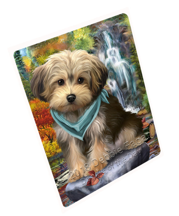Scenic Waterfall Yorkipoo Dog Cutting Board C54606
