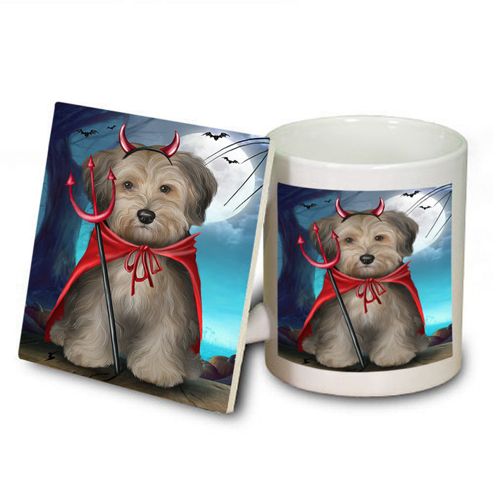 Happy Halloween Trick or Treat Yorkipoo Dog Mug and Coaster Set MUC54536