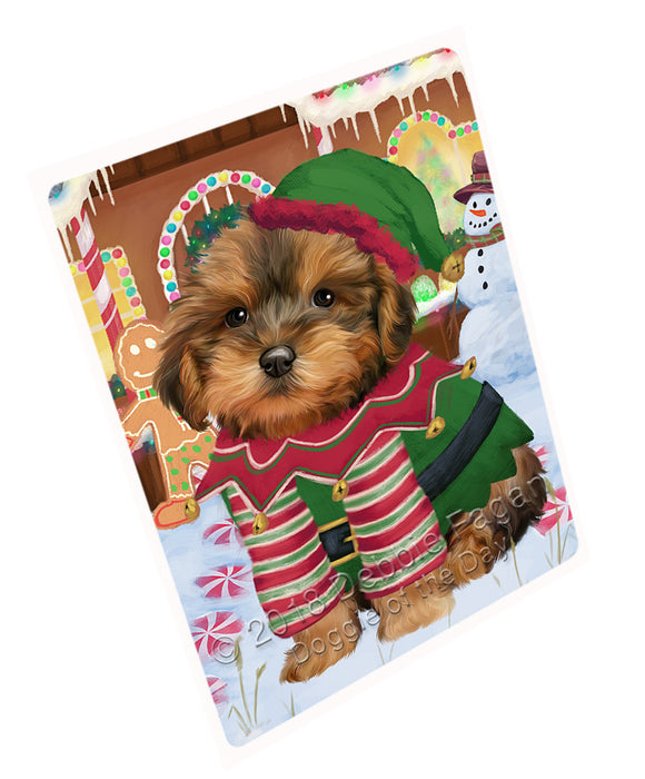 Christmas Gingerbread House Candyfest Yorkipoo Dog Large Refrigerator / Dishwasher Magnet RMAG101892