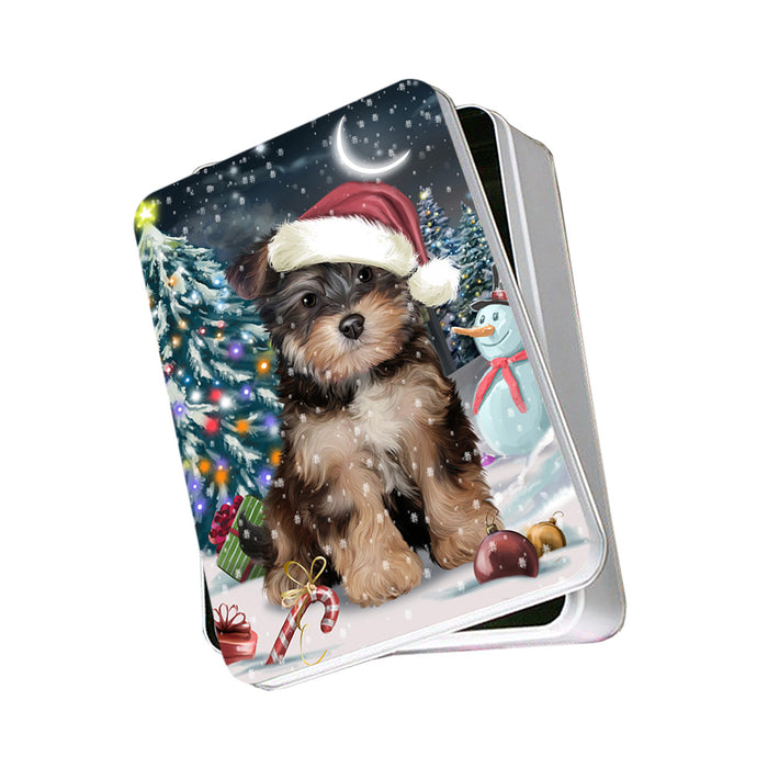 Have a Holly Jolly Yorkipoo Dog Christmas Photo Storage Tin PITN51692