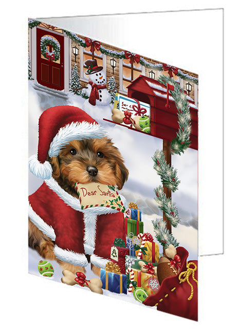 Yorkipoo Dog Dear Santa Letter Christmas Holiday Mailbox Handmade Artwork Assorted Pets Greeting Cards and Note Cards with Envelopes for All Occasions and Holiday Seasons GCD64718