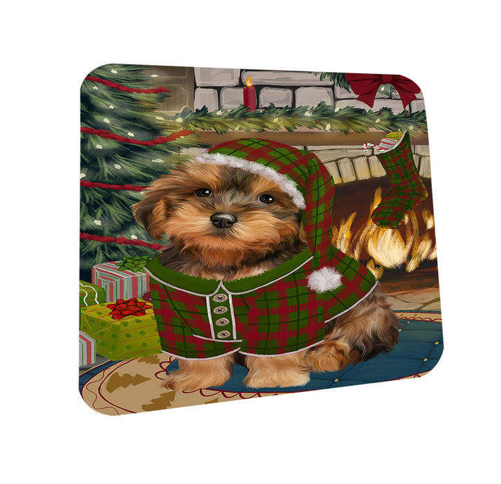 The Stocking was Hung Yorkipoo Dog Coasters Set of 4 CST55624