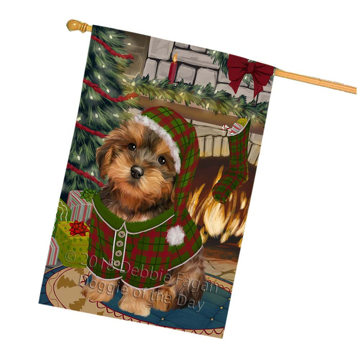 The Stocking was Hung Yorkipoo Dog House Flag FLG56095