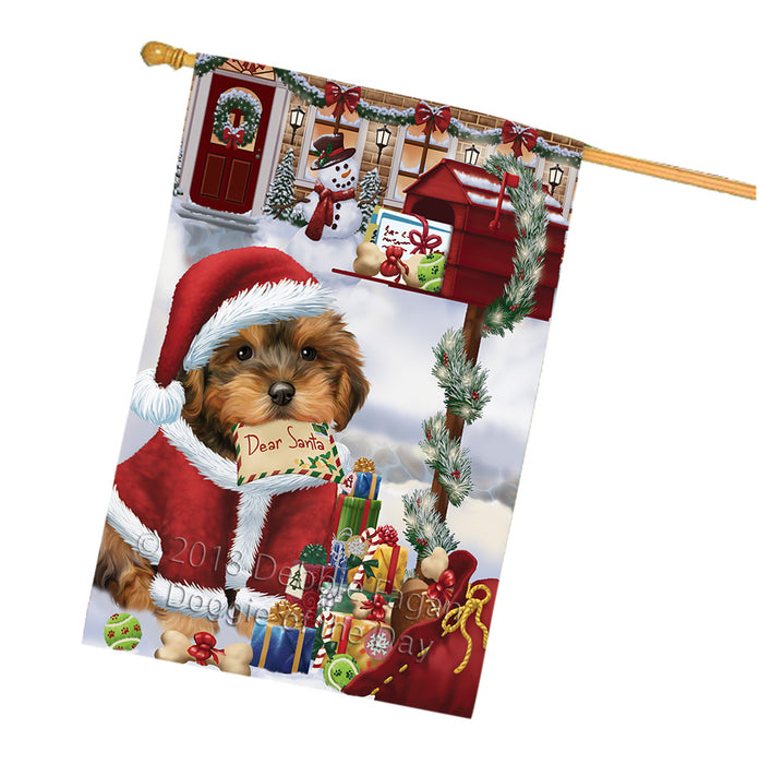 Yorkipoo Dog Dear Santa Letter Christmas Holiday Mailbox House Flag FLG53761