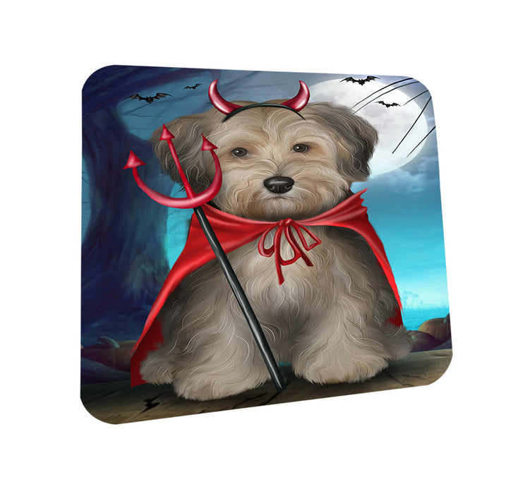 Happy Halloween Trick or Treat Yorkipoo Dog Coasters Set of 4 CST54502
