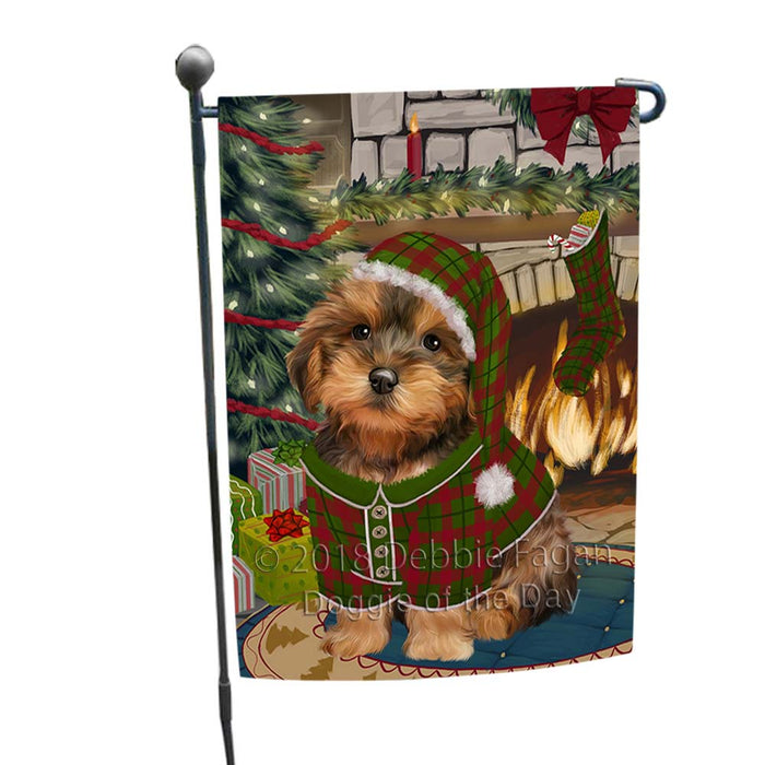 The Stocking was Hung Yorkipoo Dog Garden Flag GFLG55959