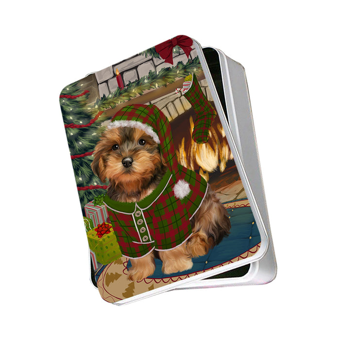 The Stocking was Hung Yorkipoo Dog Photo Storage Tin PITN55609