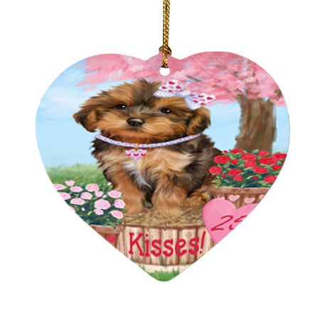 Rosie 25 Cent Kisses Yorkipoo Dog Heart Christmas Ornament HPOR56627