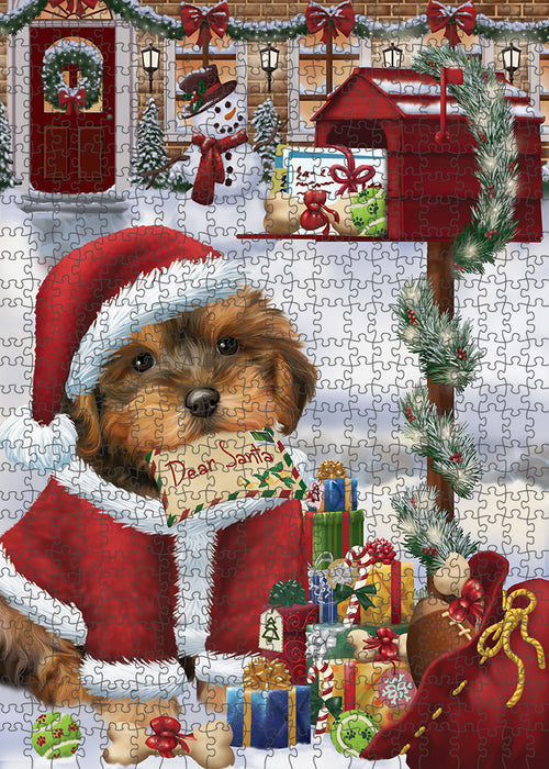 Yorkipoo Dog Dear Santa Letter Christmas Holiday Mailbox Puzzle with Photo Tin PUZL81408