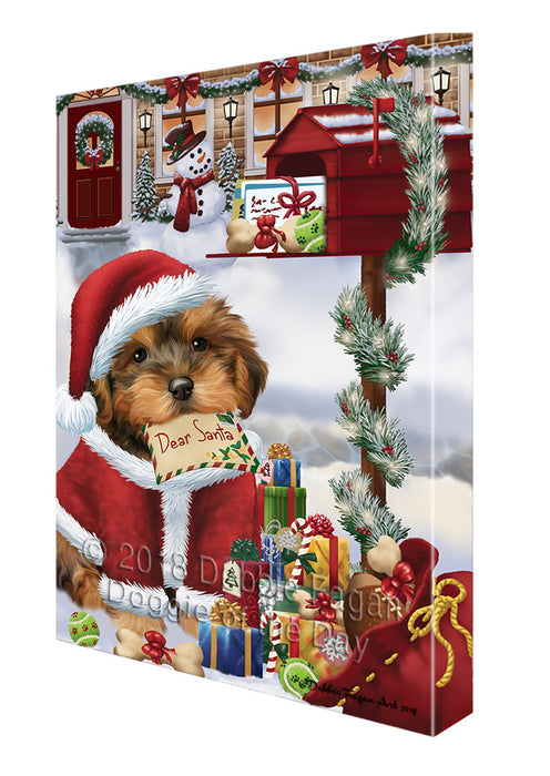 Yorkipoo Dog Dear Santa Letter Christmas Holiday Mailbox Canvas Print Wall Art Décor CVS99917