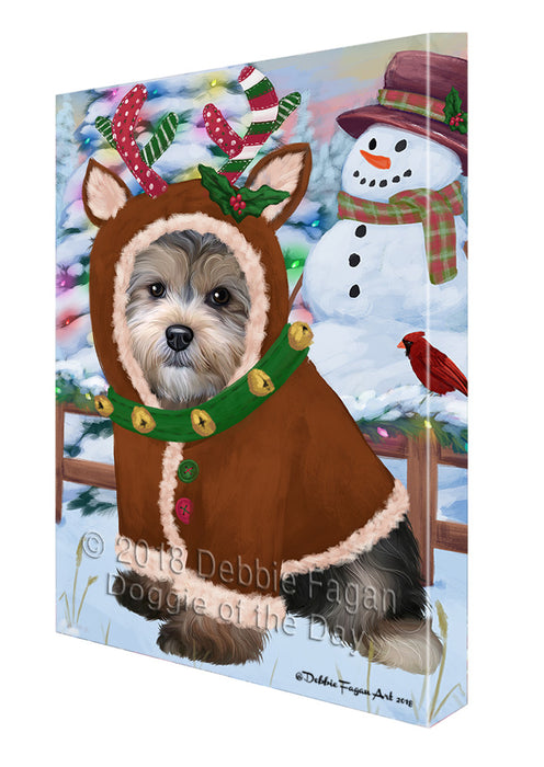 Christmas Gingerbread House Candyfest Yorkipoo Dog Canvas Print Wall Art Décor CVS131669