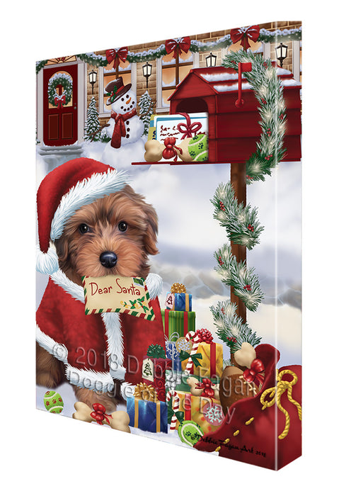 Yorkipoo Dog Dear Santa Letter Christmas Holiday Mailbox Canvas Print Wall Art Décor CVS99926