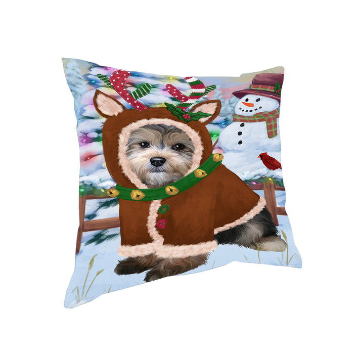 Christmas Gingerbread House Candyfest Yorkipoo Dog Pillow PIL80712