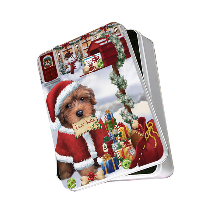 Yorkipoo Dog Dear Santa Letter Christmas Holiday Mailbox Photo Storage Tin PITN53564