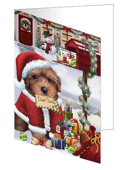 Yorkipoo Dog Dear Santa Letter Christmas Holiday Mailbox Handmade Artwork Assorted Pets Greeting Cards and Note Cards with Envelopes for All Occasions and Holiday Seasons GCD64721