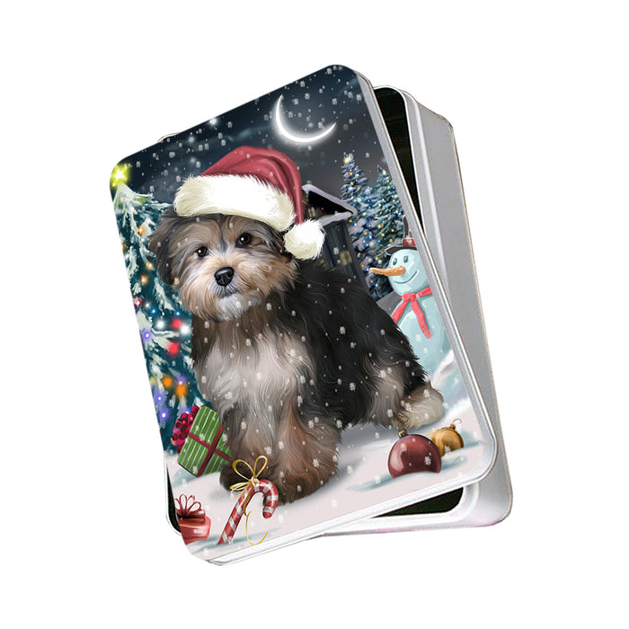 Have a Holly Jolly Yorkipoo Dog Christmas Photo Storage Tin PITN51693