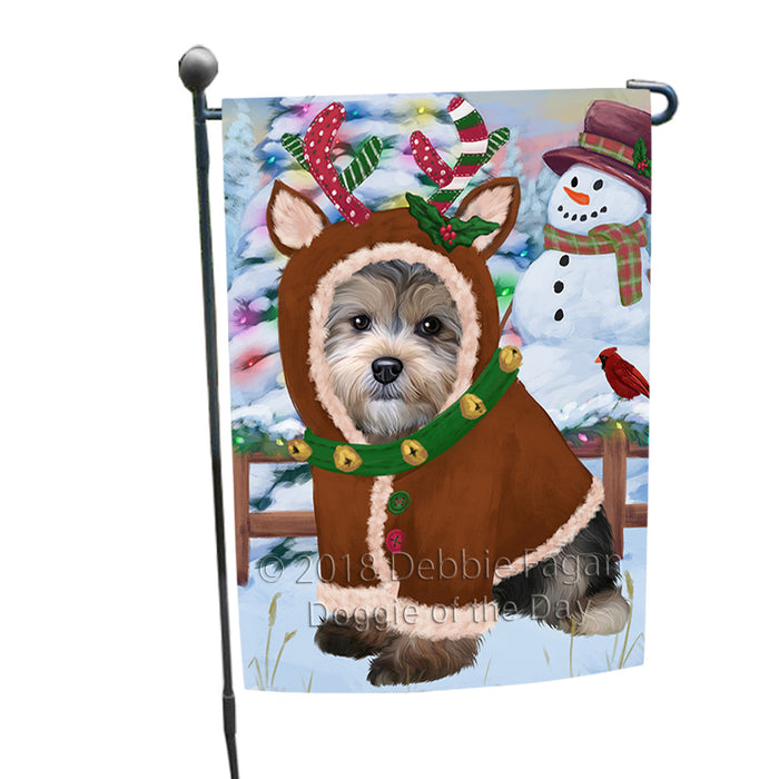 Christmas Gingerbread House Candyfest Yorkipoo Dog Garden Flag GFLG57233