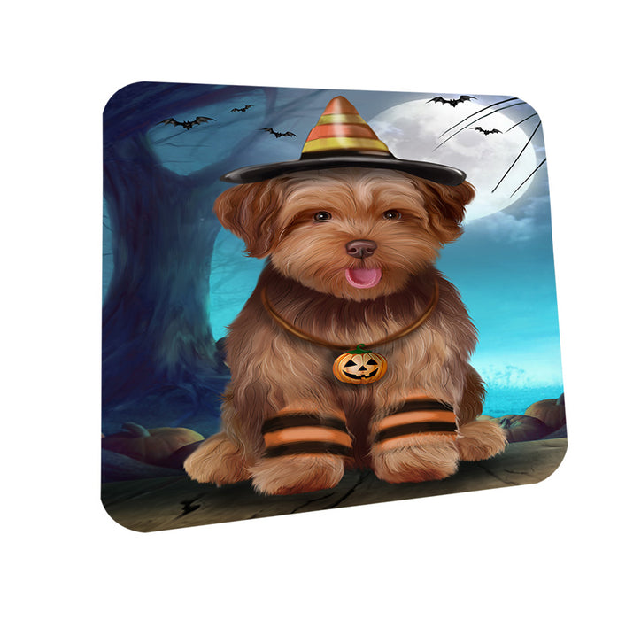 Happy Halloween Trick or Treat Yorkipoo Dog Coasters Set of 4 CST54503