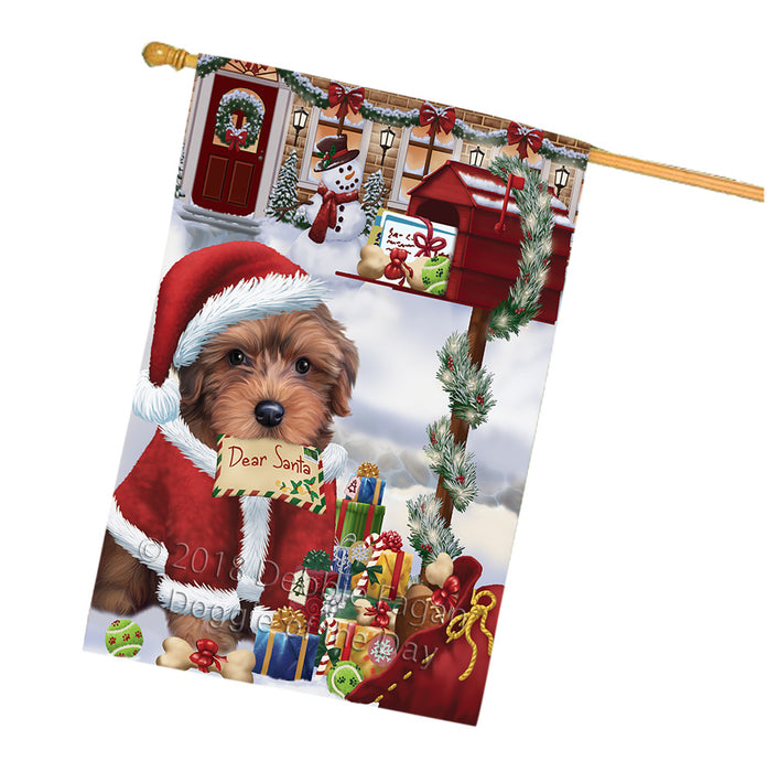Yorkipoo Dog Dear Santa Letter Christmas Holiday Mailbox House Flag FLG53762