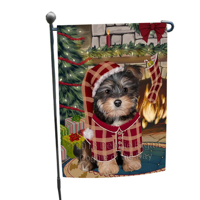 The Stocking was Hung Yorkipoo Dog Garden Flag GFLG55960