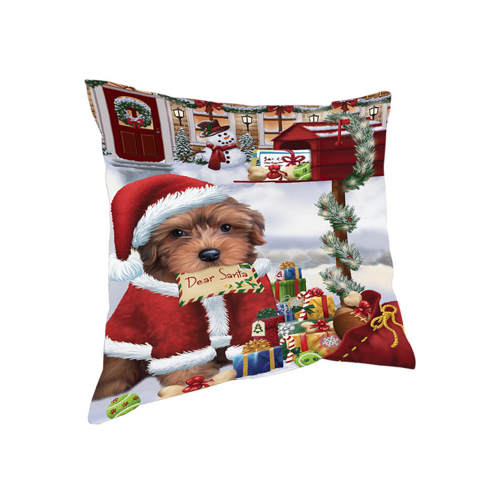 Yorkipoo Dog Dear Santa Letter Christmas Holiday Mailbox Pillow PIL70880