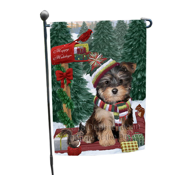 Merry Christmas Woodland Sled Yorkipoo Dog Garden Flag GFLG55370