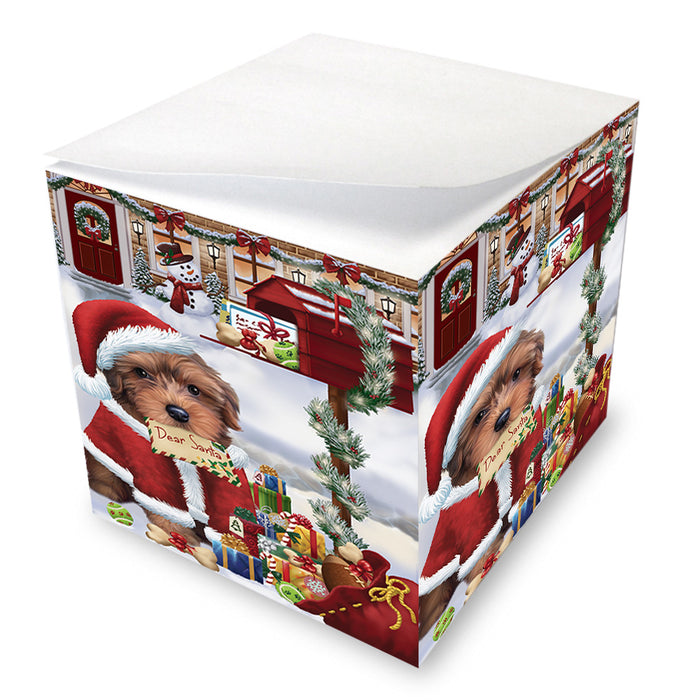 Yorkipoo Dog Dear Santa Letter Christmas Holiday Mailbox Note Cube NOC55210