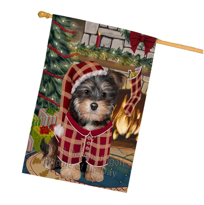 The Stocking was Hung Yorkipoo Dog House Flag FLG56096