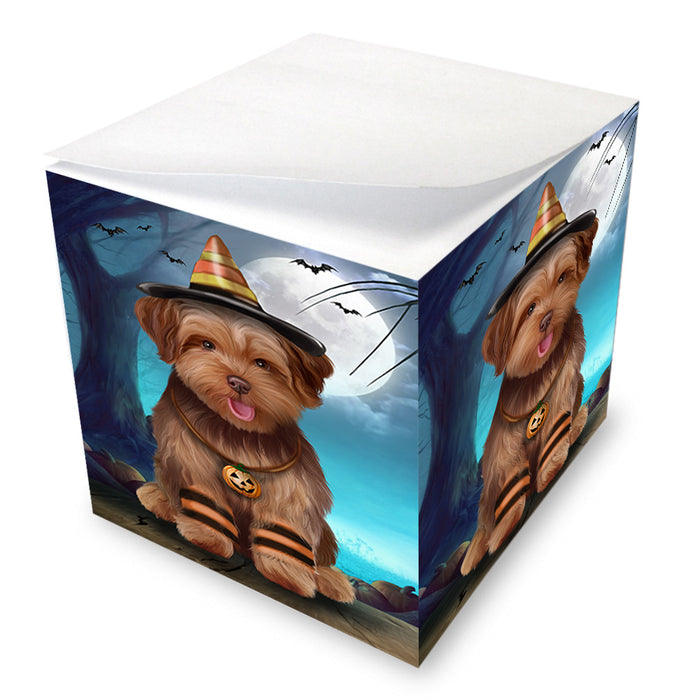 Happy Halloween Trick or Treat Yorkipoo Dog Note Cube NOC56191