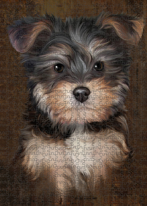 Rustic Yorkipoo Dog Puzzle with Photo Tin PUZL85192