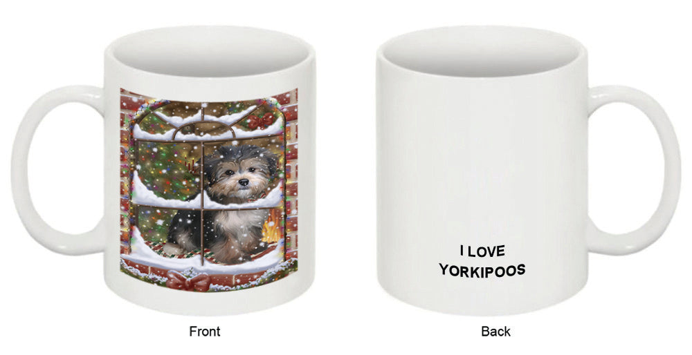 Please Come Home For Christmas Yorkipoo Dog Sitting In Window Coffee Mug MUG49353