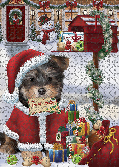 Yorkipoo Dog Dear Santa Letter Christmas Holiday Mailbox Puzzle with Photo Tin PUZL81416