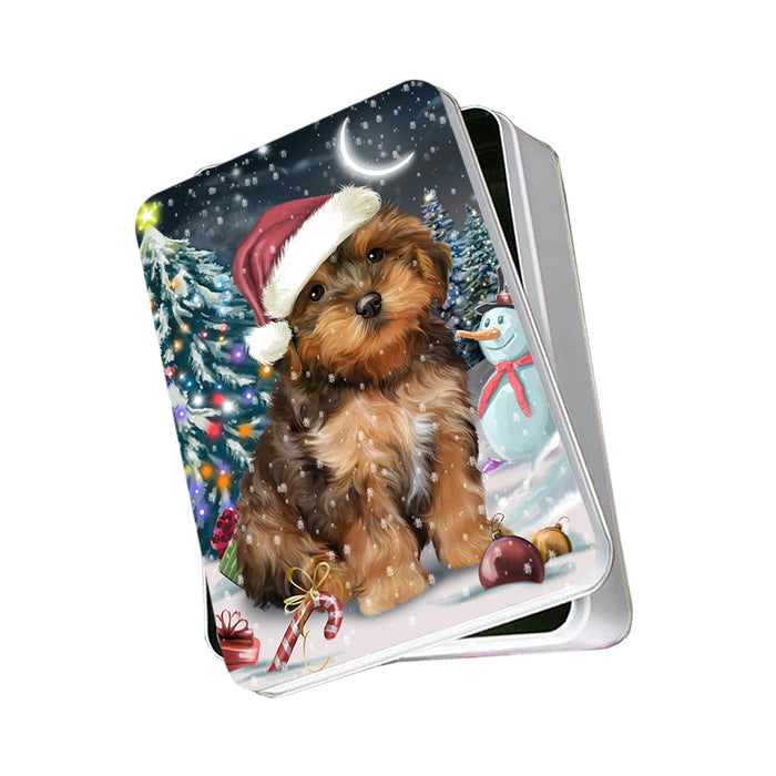 Have a Holly Jolly Yorkipoo Dog Christmas Photo Storage Tin PITN51694