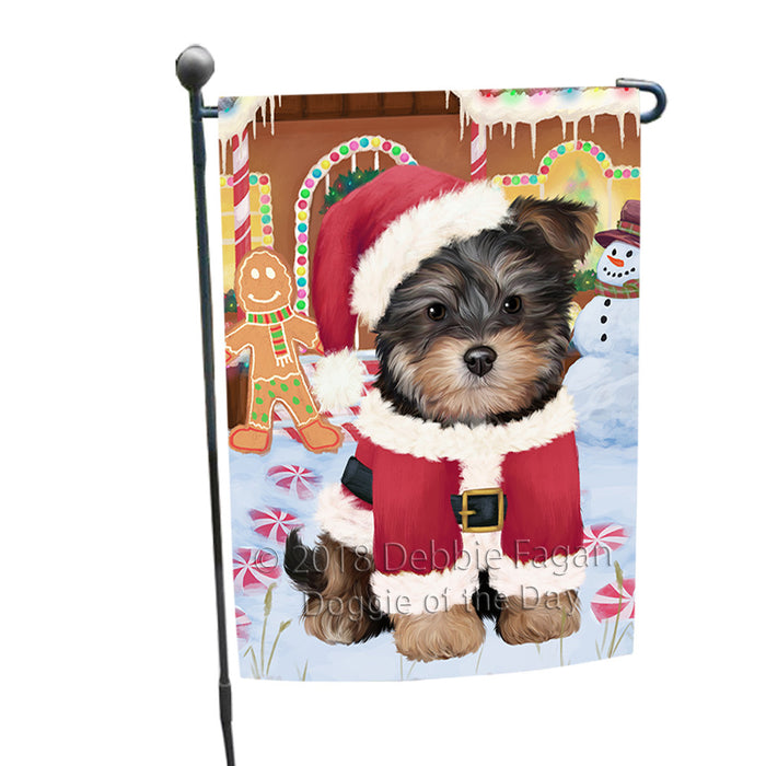 Christmas Gingerbread House Candyfest Yorkipoo Dog Garden Flag GFLG57234
