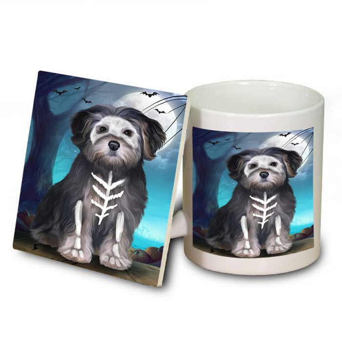 Happy Halloween Trick or Treat Yorkipoo Dog Mug and Coaster Set MUC54538