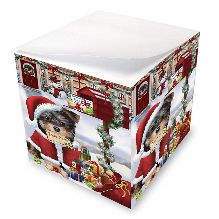 Yorkipoo Dog Dear Santa Letter Christmas Holiday Mailbox Note Cube NOC55211