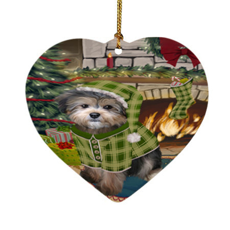 The Stocking was Hung Yorkipoo Dog Heart Christmas Ornament HPOR56024