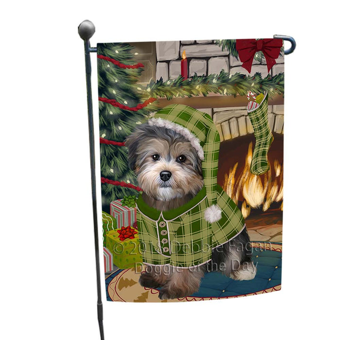 The Stocking was Hung Yorkipoo Dog Garden Flag GFLG55961