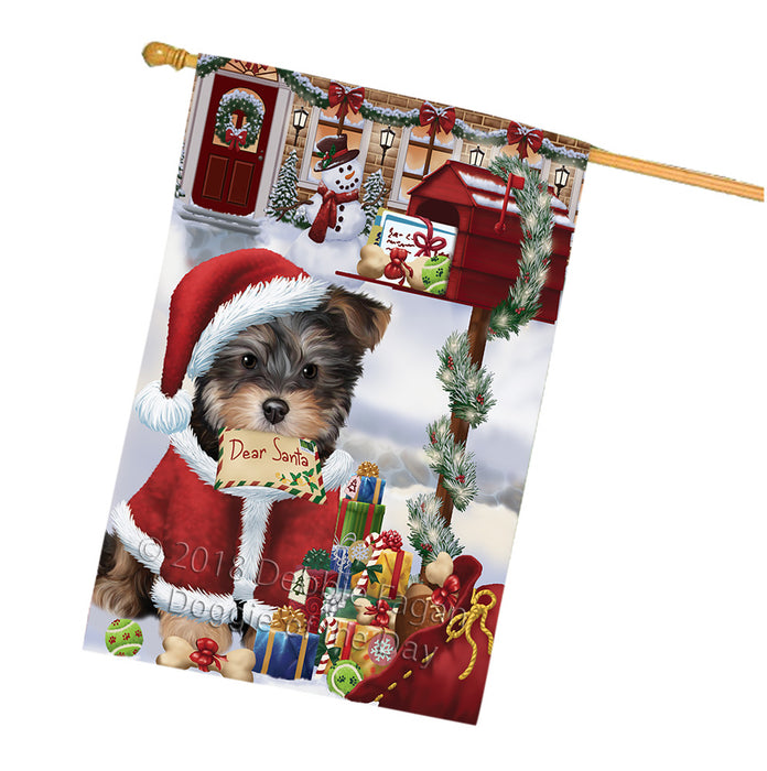 Yorkipoo Dog Dear Santa Letter Christmas Holiday Mailbox House Flag FLG53763
