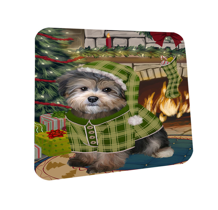 The Stocking was Hung Yorkipoo Dog Coasters Set of 4 CST55626