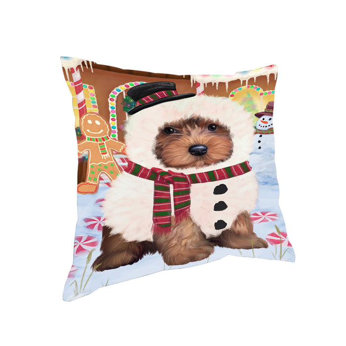 Christmas Gingerbread House Candyfest Yorkipoo Dog Pillow PIL80720